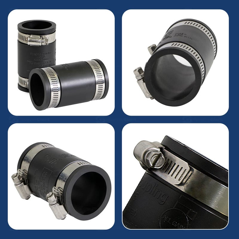 SUPPLYGIANT Supply Giant 6I44x2 Flexible PVC Coupling Inner Diameter 1.3 inch with Stainless Steel Clamps for 1-inch Pipe (Pack of 2) - Image 4